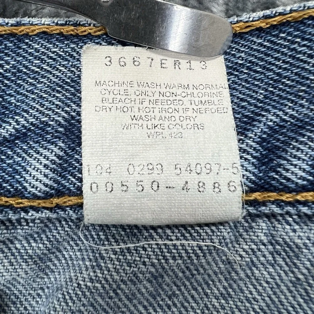 VTG 1999 Levi's 550 Relaxed Fit Baggy 38X30 Actual 36X30 Blue Jeans 90s Y2K‎